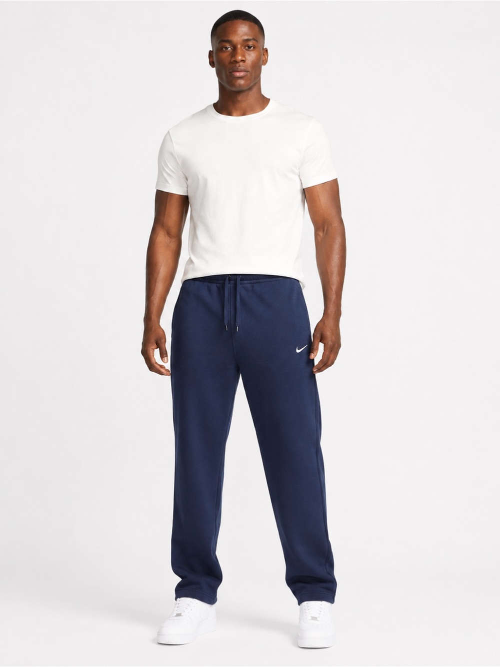 Nike Men's Navy Blue Drawstring Fleece Joggers